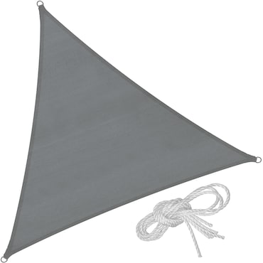 tectake Toldo de polietileno em forma de vela, cinzento - 4 x 4 x 4 m cinzento