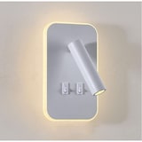 thumbnail of Candeeiro de leitura LED duplo interruptor, branco mate, 3+8W, 3000K