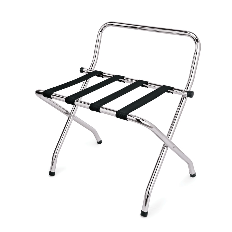 6x Gepäckablage mit Wandschutz, 58,5 x 57 x 63/77,5 cm, verchromt, Nylon