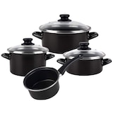 thumbnail of Magefesa Kenia - 14/16/16/20 cm großes Kochgeschirrset aus verglastem Stahl mit 18/22/26 cm großen Bratpfannen aus geschmiedetem Aluminium Induktion