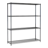 thumbnail of Combisteel stellingsysteem met 4 schappen van zwart staal, 1500x450x1800 mm