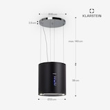 thumbnail of Klarstein Barett Inselabzugshaube Ø35 cm Umluft 558 m³/h LED Aktivkohlefilter Schwarz