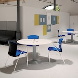 thumbnail of Mesa de reunião redonda Rocada com tampo de 120cm de diâmetro e base metálica. Altura 72cm. cor: antracite / tampo cinza