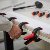 thumbnail of Relaxdays Klemmzwingen 8er Set, 7cm Spannweite, 13kg Spannkraft, rutschfeste Griffe, rotierbare Klemmbacken, schwarz/rot