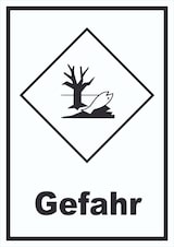 thumbnail of Schild Kenn­zeichen Umwelt­gefähr­dend Gefahr Fisch Wasser Baum hochkant A0 (841x1189mm)