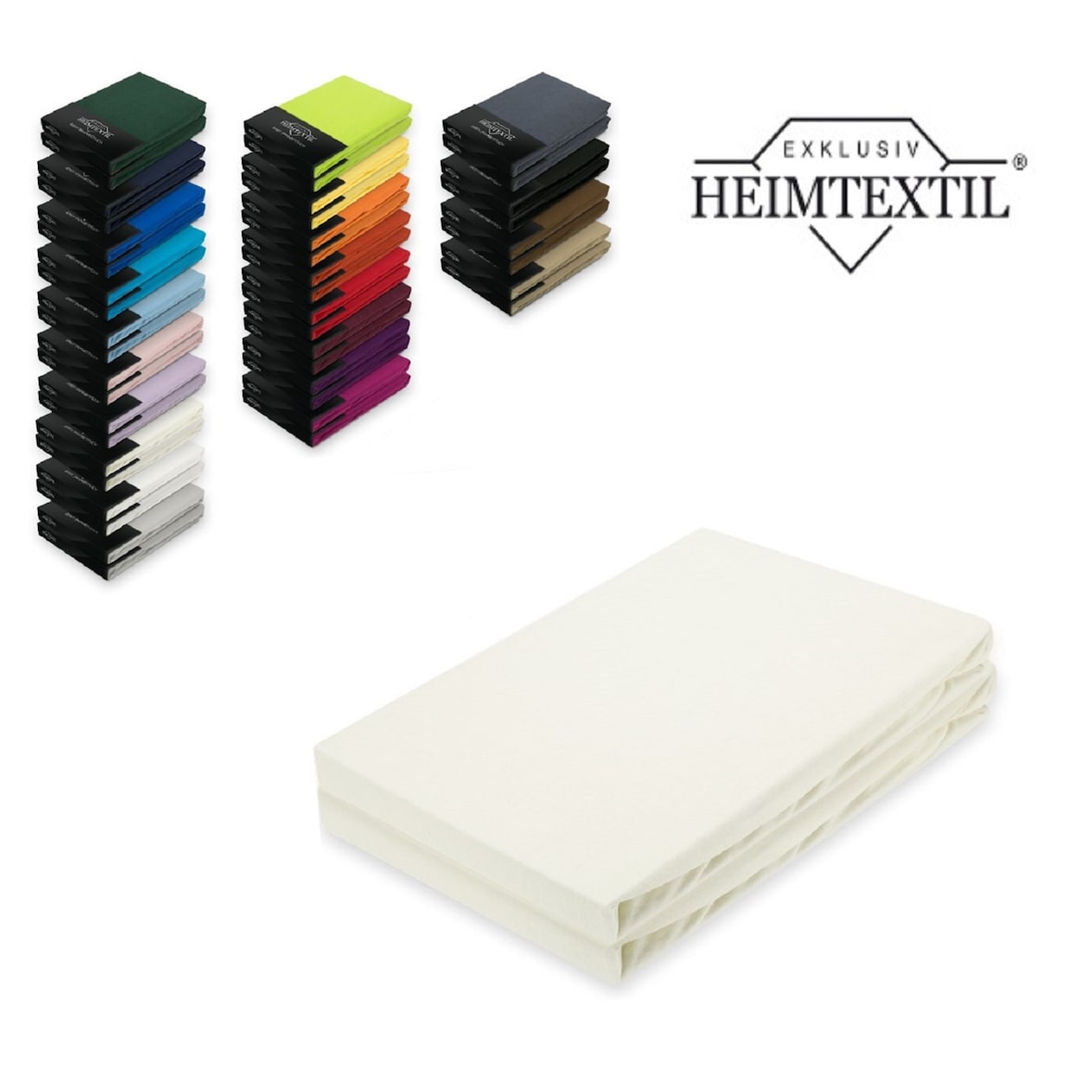 Doppelpack Jersey Spannbettlaken Premium Naturweiß 120 x 200 cm