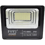 thumbnail of Refletor solar LED para exterior luz branca 6500K com temporizador de controle remoto de 224 LEDs e sensor de economia de energia A (100W)