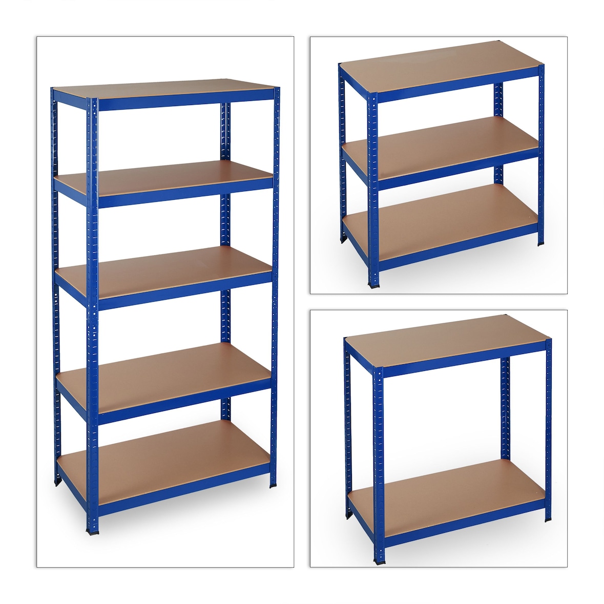 Helloshop26 - Schwerlastregal mit Clip-Aufbewahrung für Keller oder Garage 180 cm blauer Stahl 13_0001058