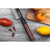thumbnail of Couteau Sayuto Sequoia San Mai modèle santoku 18cm brute de forge