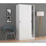 thumbnail of Dmora Guardaroba Lansing, Armadio per camera da letto a 2 ante scorrevoli, Mobile con ripiano e barra appendiabiti, 100x50h200 cm, Bianco