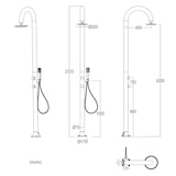 thumbnail of Sined Luna Alu d Oro Negro Accesorio De Ducha Doble De Aluminio Ducha y Teleducha Oro Negro