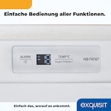 thumbnail of Exquisit Gefrierschrank, Tiefkühlschrank, 194 L, 4-Sterne-Gefrieren, Schnellgefrieren, Alarm-Funktion, Gefrierschrank NoFrost, GS4271-NF-H-010E weiss