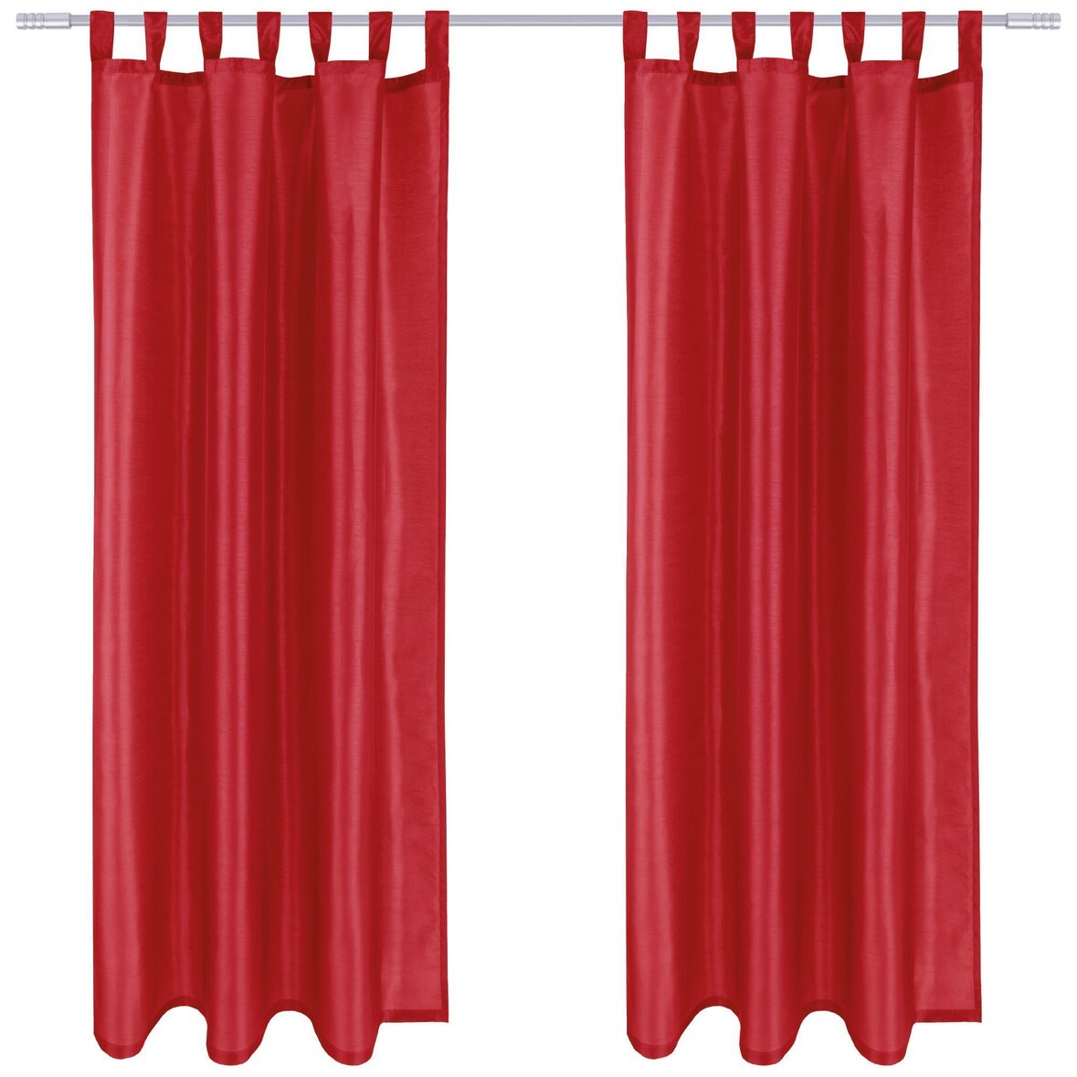 2er Pack Gardine Blickdicht Alessia mit Schlaufen 140x245cm rot