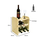 thumbnail of PROREGAL Weinregal PINOTWINE C | HxBxT 36x34,4x26,5cm | 6 Flaschen | Massives Kiefernholz | Natur unbehandelt | Flaschenregal Weinständer Holzregal