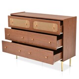 thumbnail of Merax Rattan Schubladenkommode mit 6 Schubladen Sideboard Highboard B120 x T40 x H90 cm Braun