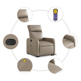 thumbnail of vidaXL Massagesessel mit Aufstehhilfe Elektrisch Cappuccino Kunstleder