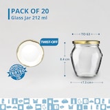 thumbnail of 20 Joghurtgläser aus Glas mit Deckeln 212 ml - Joghurtgläser, Kleine Aufbewahrungsgläser für Babys, Dessertgläser