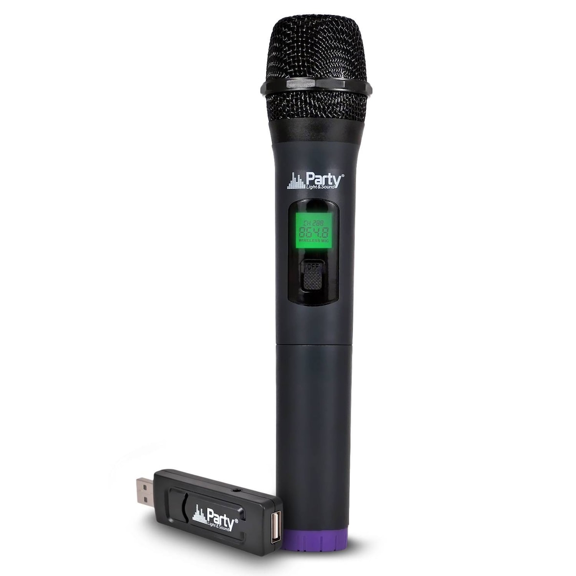Système de microphone à main sans fil avec écran digital UHF via USB