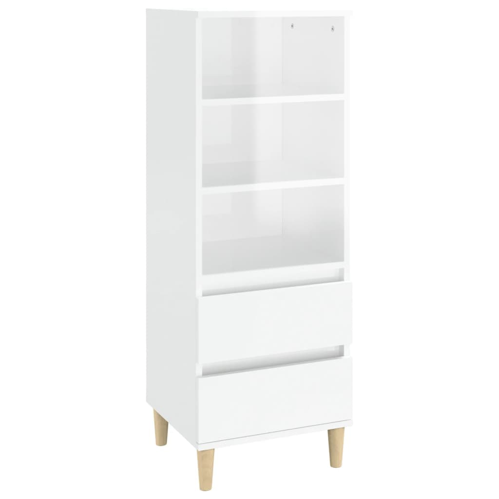 vidaXL Highboard Hochglanz-Weiß 40x36x110 cm Holzwerkstoff
