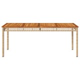 thumbnail of vidaXL Gartentisch Beige 180x90x75 cm Poly Rattan Akazienholz