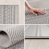 thumbnail of Carpetsale24 Outdoor Teppich Grau 240x340 cm, Wetterfest, ideal für Küche, Balkon, Terrasse, Garten auch Wohnzimmer, Skandinavisches Boho-Design