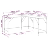 thumbnail of vidaXL Schreibtisch Braun Eichen-Optik 149x149x75 cm Holzwerkstoff