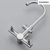 thumbnail of JULIE | horeca mengkraan wandmontage zilver | professionele keukenkraan rvs met handdouche | restaurant wandkraan hoge uitloop