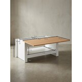 thumbnail of Couchtisch Weiß / Eiche 85x47x45 cm Wohnzimmertisch mit Stauraum, Design Sofatisch mit Ablagefach Modern, Kaffeetisch Loungetisch