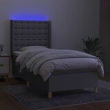 thumbnail of vidaXL Boxspringbett mit Matratze & LED Hellgrau 90x190 cm Stoff