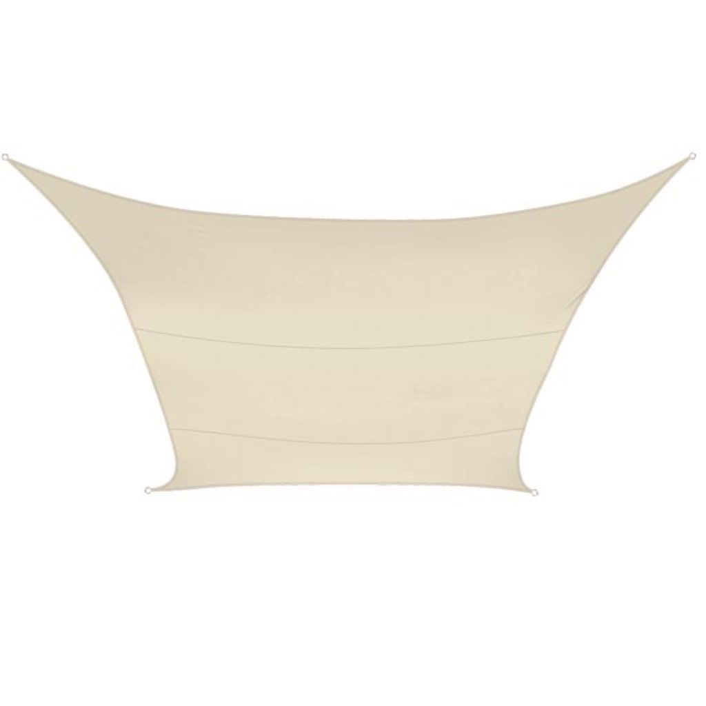 Sombreado velo, repelente de agua, 3.6 x 3.6 m, 160 g/m², poliéster, cuadrado, crema