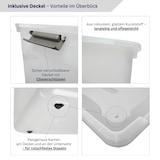 thumbnail of PROREGAL Aufbewahrungsbox mit Deckel 60L 6er Set Extra Groß Rollen transparent stapelbar Kunststoffbox Verschlussclips Stapelbox Aufbewahrungsbehälter