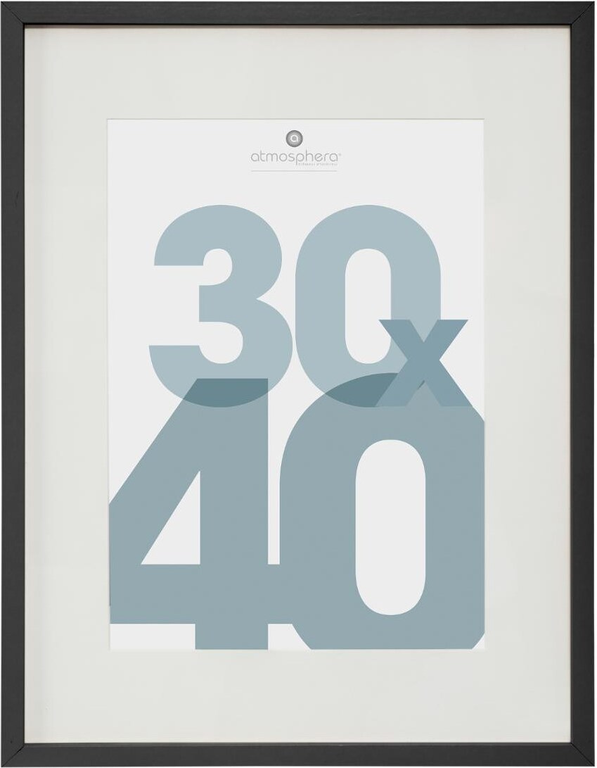 Atmosphera Manu - 30x40cm Bilderrahmen aus MDF und Glas in Schwarz