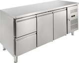 thumbnail of GastroHero Kühltisch Edelstahl GN 1/1 2 Türen 2 Schubladen Umluftkühlung -2 °C bis +8 °C 230 V Profi Gastronomie 1800x700x850 mm