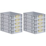 thumbnail of PROREGAL 10x Eurobox NextGen Color | HxBxT 12x40x60cm | 23 Liter | Griffe gelb geschlossen | Glatter Boden | Eurobehälter
