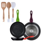 thumbnail of BERGNER - Juego de 3 Sartenes Jolie Ø20/Ø24/Ø28 cm en Color Negro con Set 3 utensilios en silicona y madera