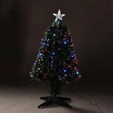 thumbnail of WellHome - Árbol de Navidad de fibra óptica con 20 Luces LED Multicolor con estrella 43x43x90cm