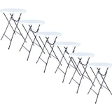 thumbnail of BRASQ Statafel Set van 6 Wit/Grijs ø80 x 110 cm - Bartafel - Vouwtafel - Inklapbaar van kunststof en metaal voor binnen en buiten