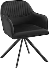 thumbnail of tectake Samt-Drehstuhl Lona mit dicker Polsterung  - 4er Set schwarz/schwarz