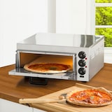 thumbnail of VERTES Gastro pizzaoven met vuurvaste steen, timerfunctie en verlichting, steenoven voor origineel Italiaans, hitte regelbaar tot 350°C eenvoudig