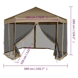 thumbnail of vidaXL Faltpavillon mit Seitenwänden Sechseckig 3,6x3,1m Taupe 220g/m²