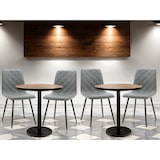 thumbnail of METRO PROFESSIONAL Silla de restaurante tapizada Jara, juego de 2, acero/piel sintética, gris/negro