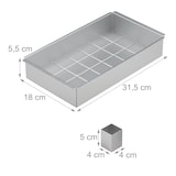 thumbnail of Relaxdays Backform Zahlen & Buchstaben, Aluminium, verstellbare Kuchenform, BxT: 31,5 x 18 cm, Zahlenbackform, silber