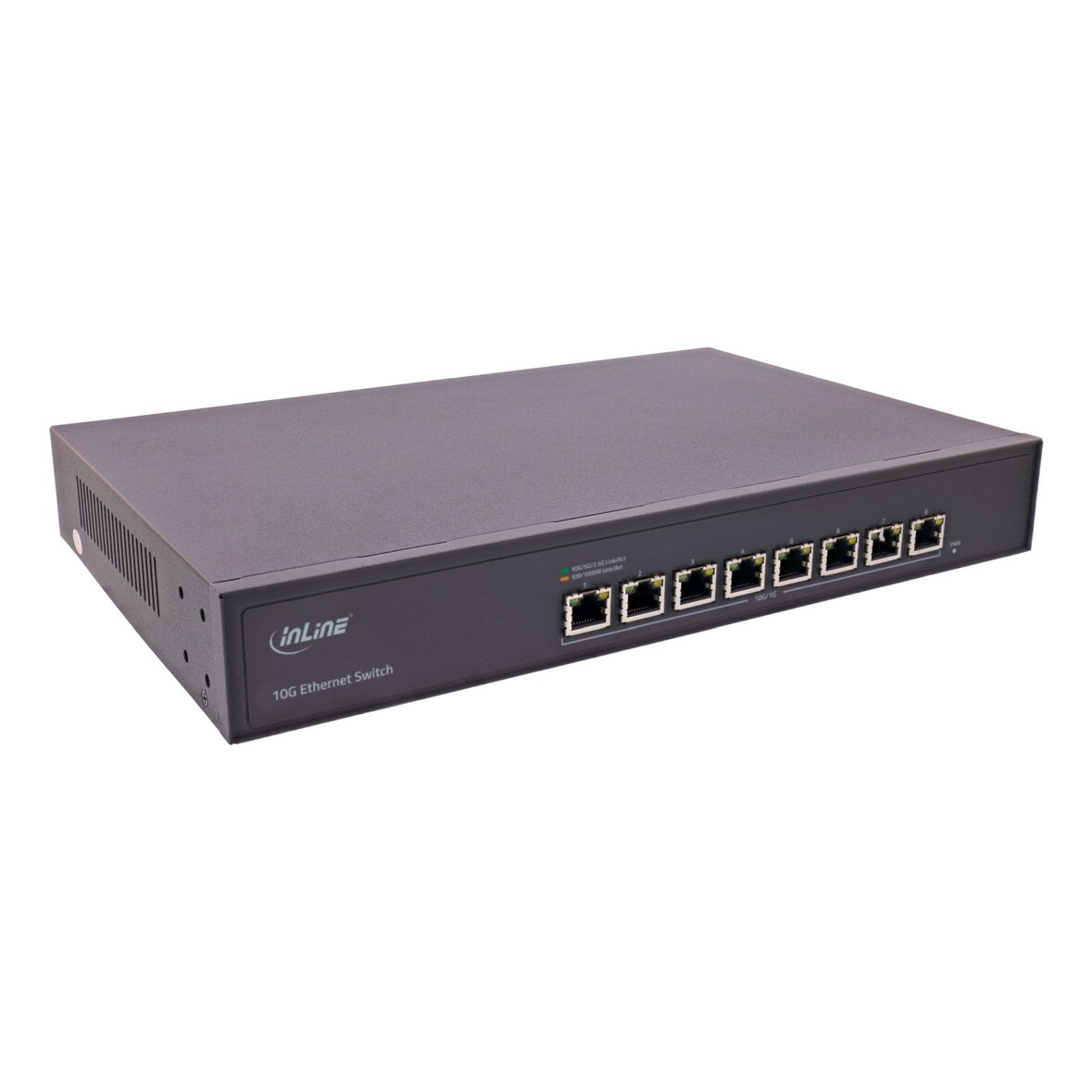 InLine Netzwerk Switch 8-Port - 10Gigabit Ethernet - 19" - Metall - Lüfter (32308A)