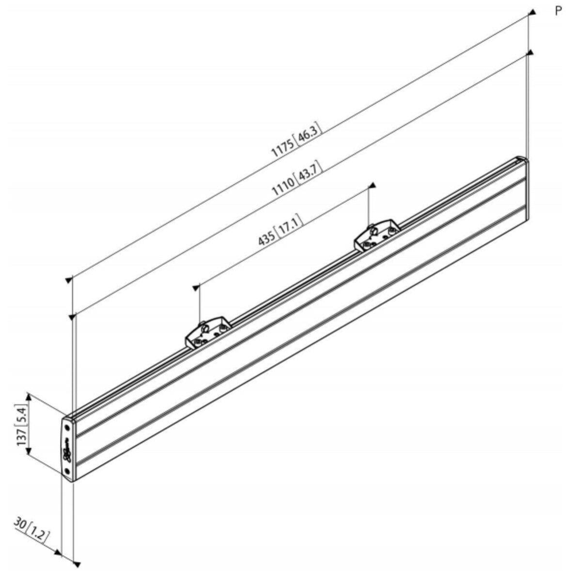 Vogels PFB 3411 Display-Adapterbar silber