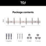 thumbnail of TOJ Living Perchero de pared – 12 ganchos – 46 cm – acero inoxidable – plateado – colgador