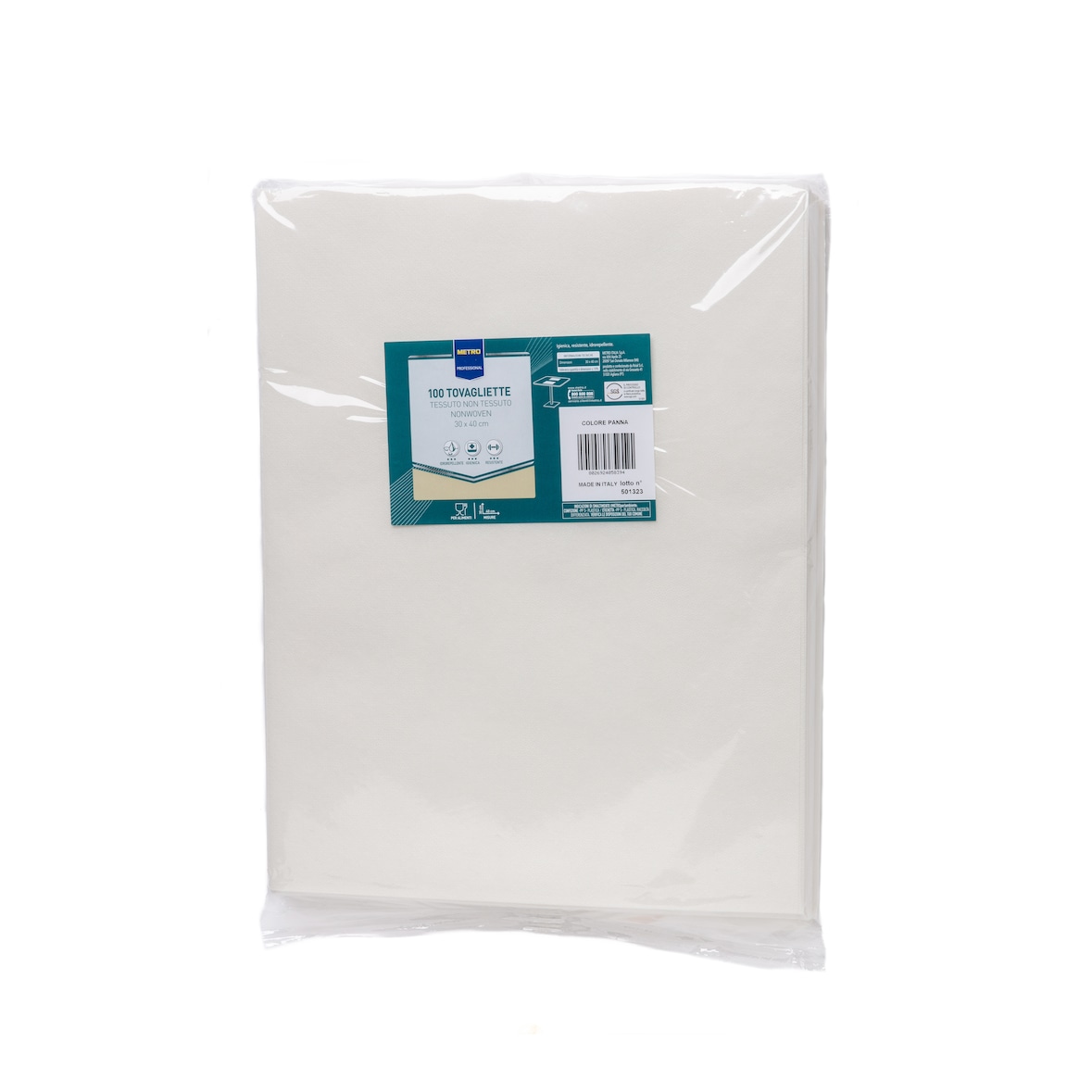 METRO Professional, tovaglietta monouso in tessuto non tessuto, Serie "Non Woven", resistente alla trazione, colore panna