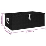 thumbnail of DELUKE® Aluminiumbox mit Deckel - Abschließbar Alubox Deichselbox Alu Anhängerbox Werkzeugkiste Metall Transportbox Metallkiste, 90x47x33,5cm Schwarz