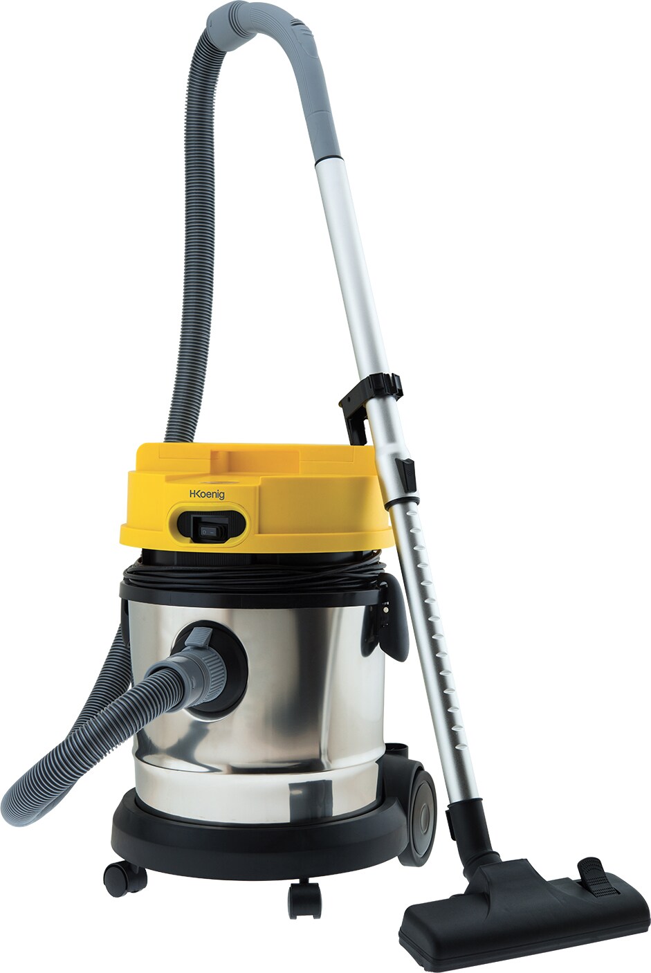 H.KOENIG TC120 - Aspirando 3 em 1, aspiração seca e úmida, 1400 W, capaz de 20 L, tanque de aço inoxidável.