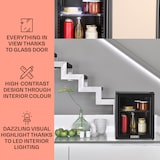 thumbnail of Brooklyn 32 Mini-Kühlschrank Glastür LED Ablage Schwarz