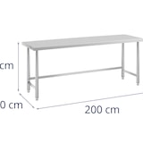thumbnail of Royal Catering Tavolo acciaio inox - ECO - 200 x 60 cm - 300 kg -